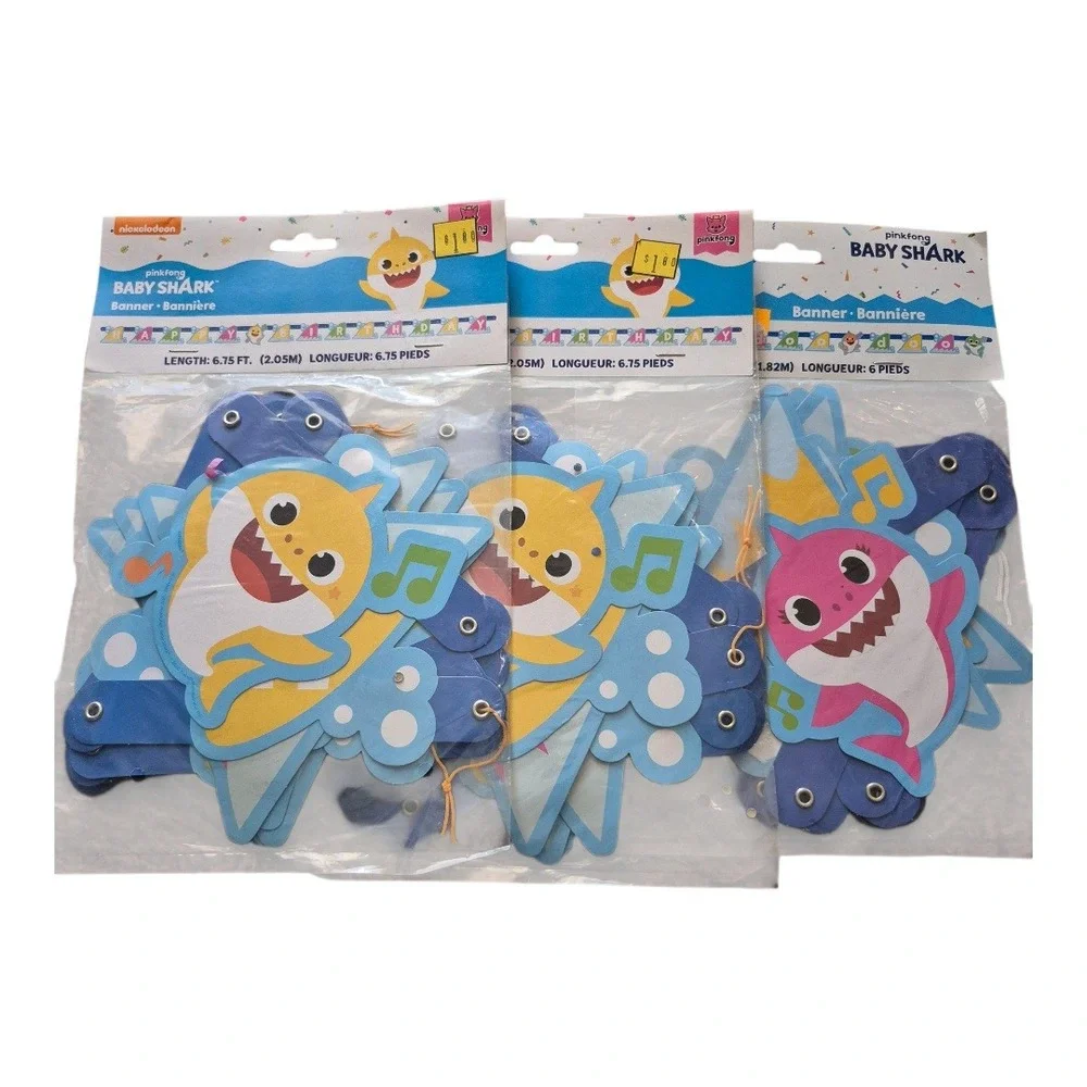 Baby Shark Party Decorations Lot of 9 Bundle Banner Table Cover‎ Hanging Decor